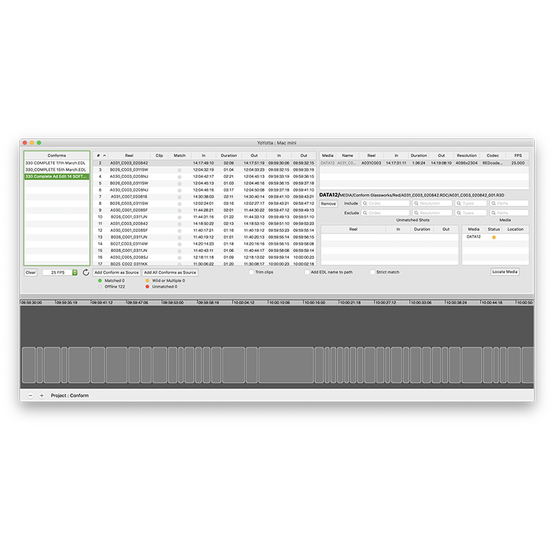 YoYotta ID Conform module material for archive/restore/trim - Afbeelding 2