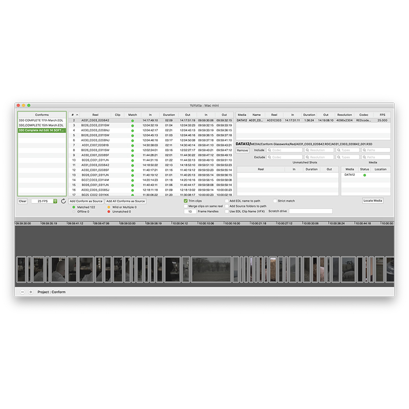 YoYotta ID Conform module material for archive/restore/trim - Afbeelding 7