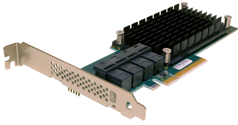 ATTO ExpressSAS x8 PCIe 3.0 to 12Gb SAS/SATA 16 Int Port Low