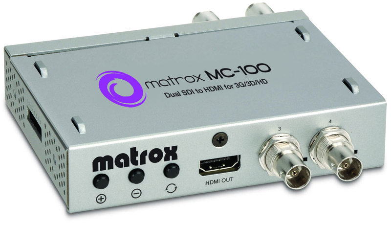 Matrox MC-100 - Dual SDI to HDMI Mini Converter for 3G/3D/HD
