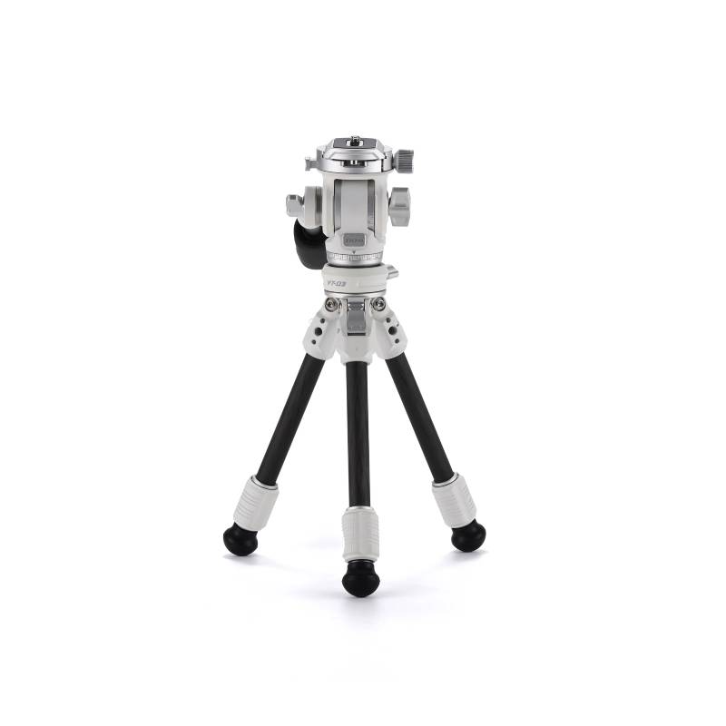 TILTA Table Top Video Tripod with Fluid Head and Carbon Legs - Snow White (TT-VT03-FB-SW)