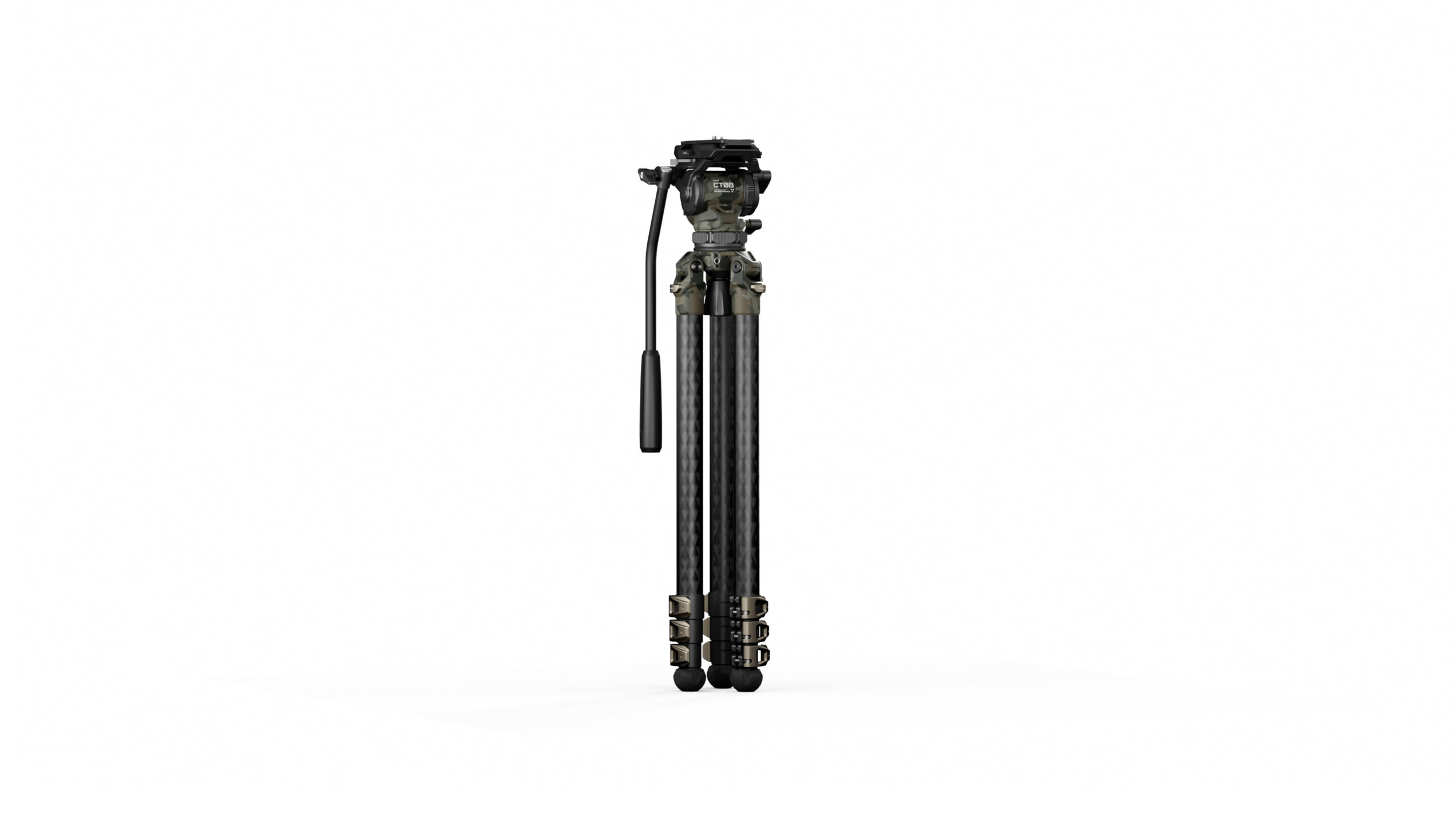 Tilta 75mm Cine Fluid Head with 3-Stage Carbon Fiber Tripod - Forest Camo (TT-CT08-75-FC)