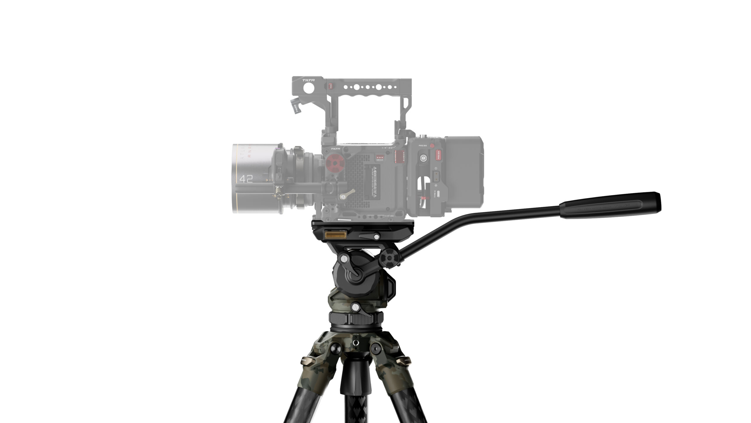 Tilta 75mm Cine Fluid Head with 3-Stage Carbon Fiber Tripod - Forest Camo (TT-CT08-75-FC)