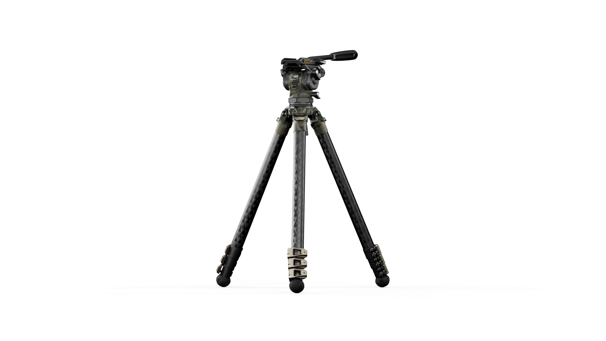Tilta 75mm Cine Fluid Head with 3-Stage Carbon Fiber Tripod - Forest Camo (TT-CT08-75-FC)