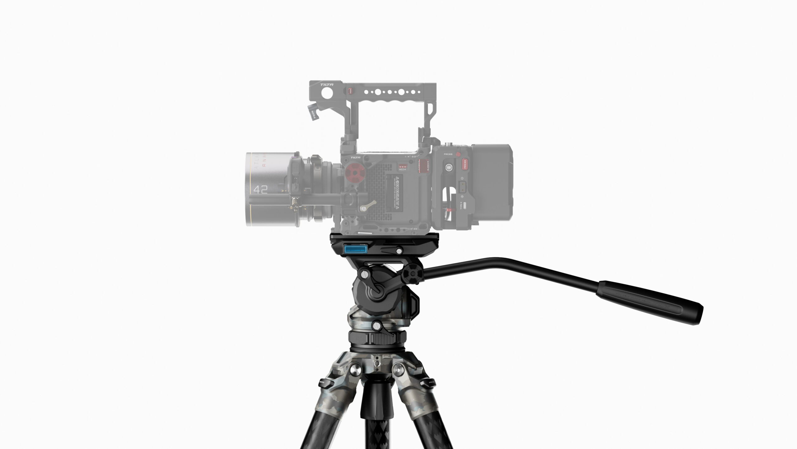 Tilta 75mm Cine Fluid Head with 3-Stage Carbon Fiber Tripod - Snow Camo (TT-CT08-75-SC)