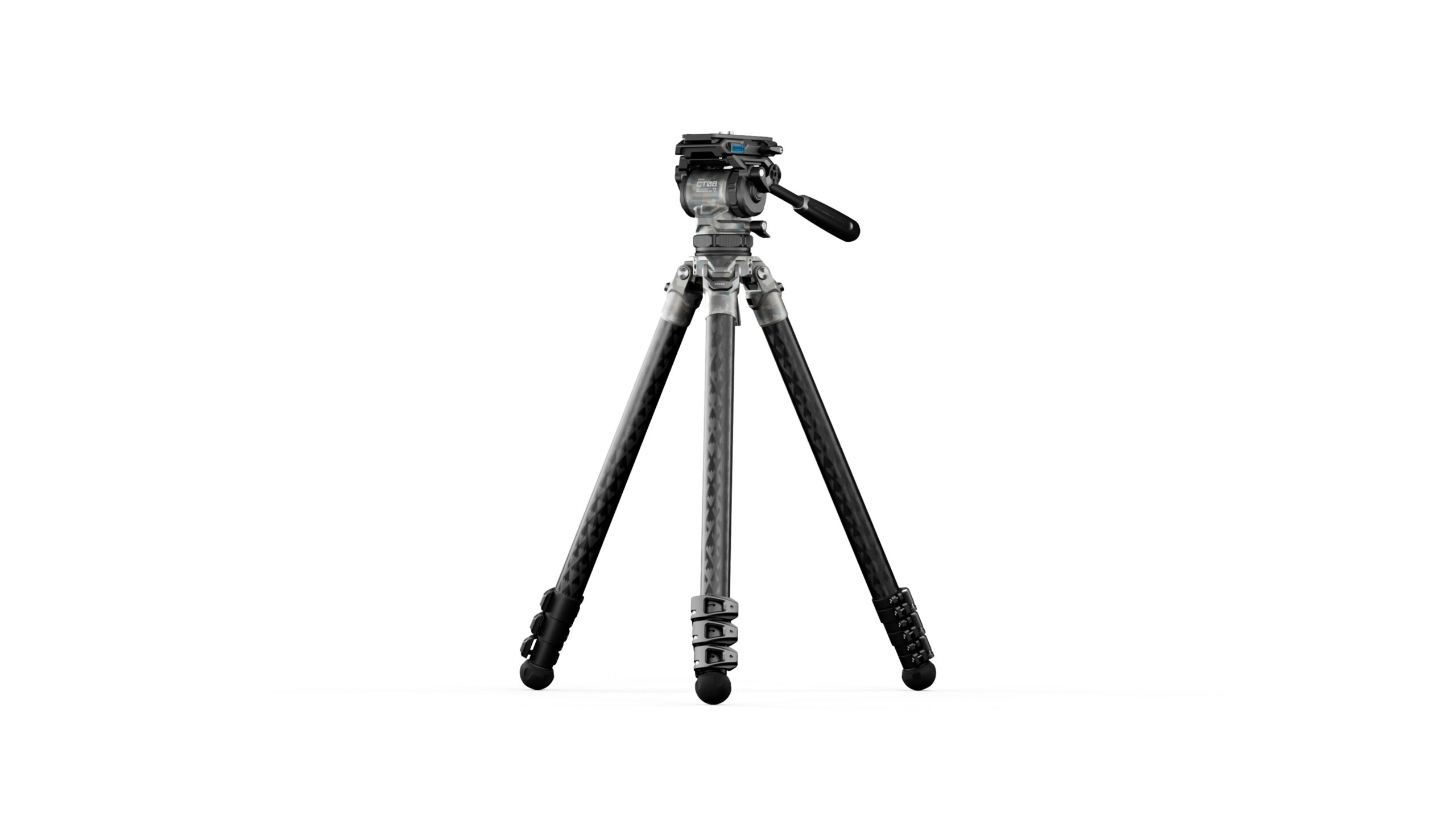 Tilta 75mm Cine Fluid Head with 3-Stage Carbon Fiber Tripod - Snow Camo (TT-CT08-75-SC)