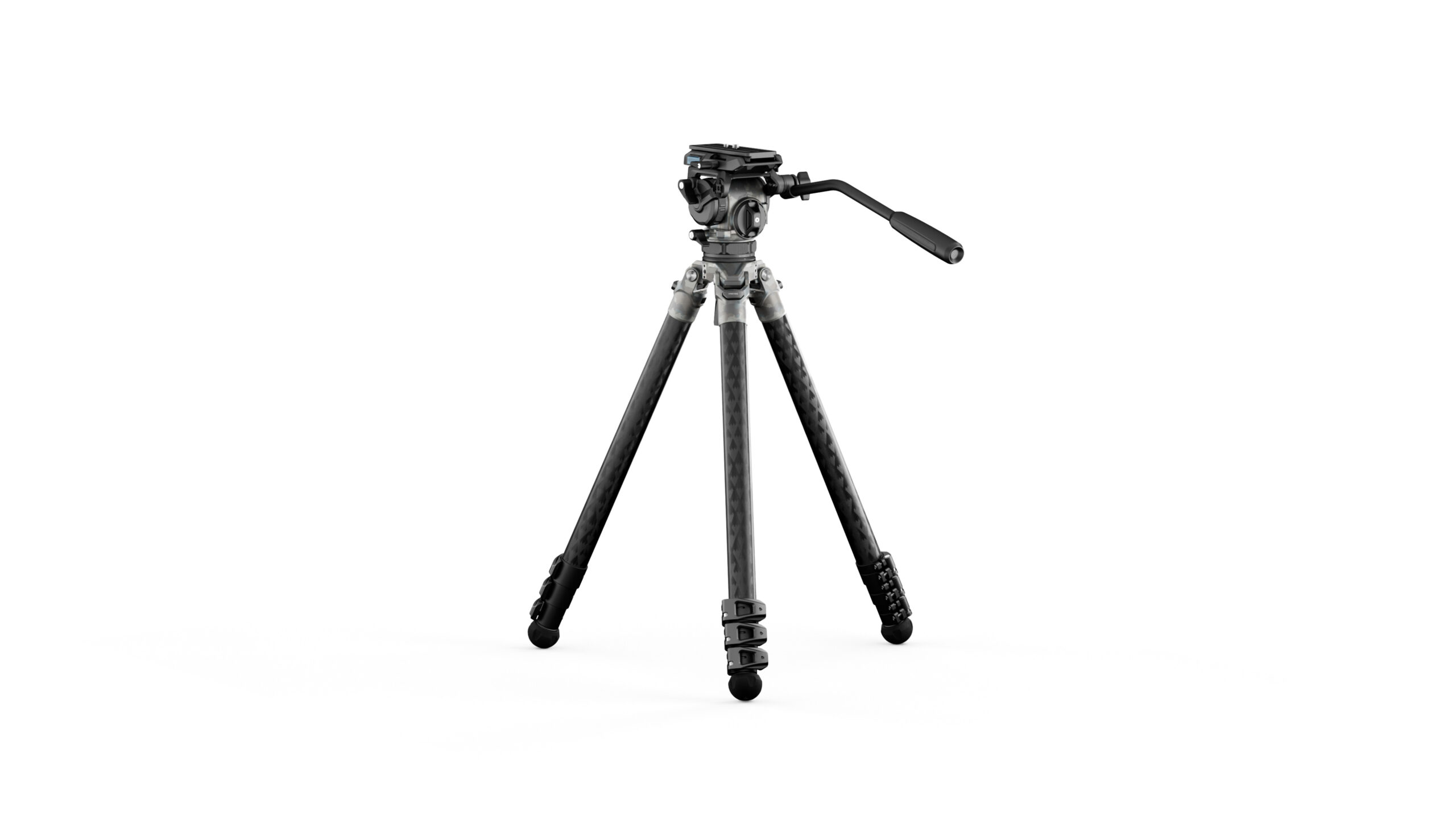 Tilta 75mm Cine Fluid Head with 3-Stage Carbon Fiber Tripod - Snow Camo (TT-CT08-75-SC)