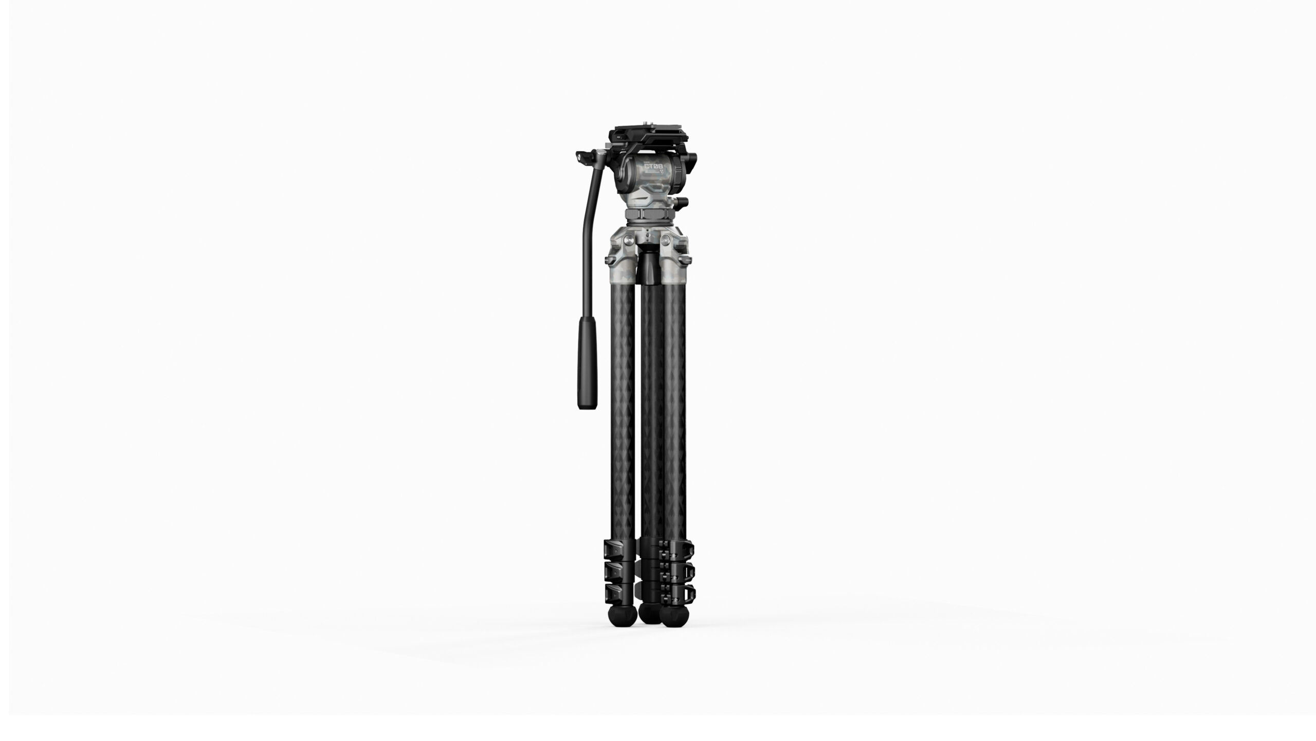 Tilta 75mm Cine Fluid Head with 3-Stage Carbon Fiber Tripod - Snow Camo (TT-CT08-75-SC)