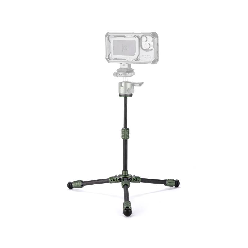 Tilta Tabletop Ball Head with 1-Stage Carbon Fiber Tripod Legs (3KG) Extendable Edition - Forest Green (TT-BT03E-FB-FG)