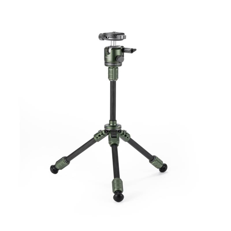 Tilta Tabletop Ball Head with 1-Stage Carbon Fiber Tripod Legs (3KG) Extendable Edition - Forest Green (TT-BT03E-FB-FG)