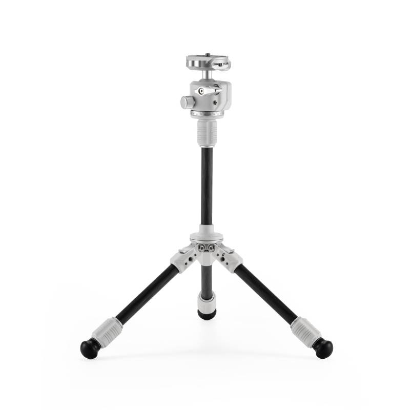 Tilta Tabletop Ball Head with 1-Stage Carbon Fiber Tripod Legs (3KG) Extendable Edition - Snow White (TT-BT03E-FB-SW)