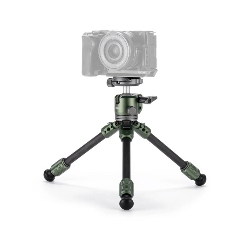 Tilta Tabletop Tripod Kit Tabletop Ball Head with 1-Stage Carbon Fiber Tripod Legs - Forest Green (TT-BT03-FB-FG)