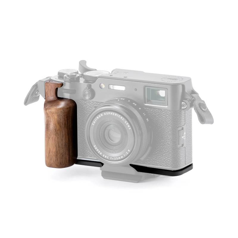 Tilta Mounting Baseplate with Wooden Grip for Fujifilm X100VI - Black (TA-T70-WG-B)