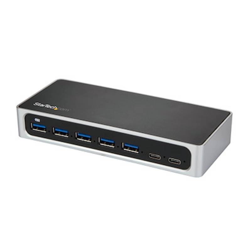 7 Port USB C Hub with Fast Charge Port - USB-C to 5x USB-A 2x USB-C
