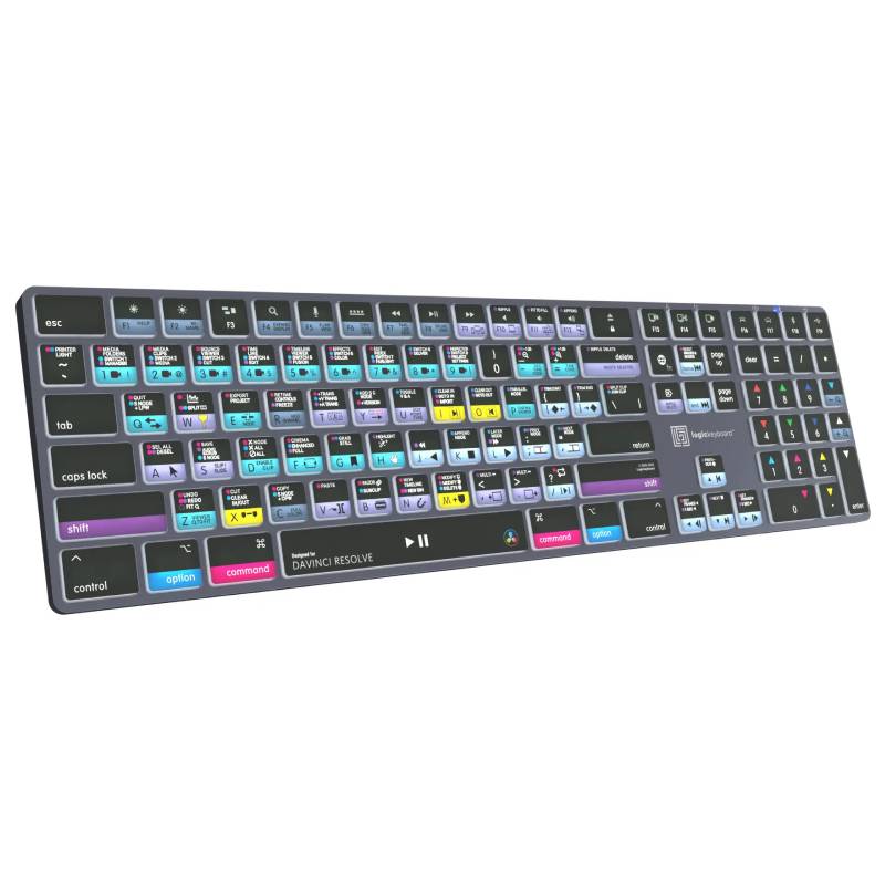 Logic TITAN Wireless Davinci Resolve Backlit Keyboard - MAC (LKB-RESB-TM-UK) - Afbeelding 5