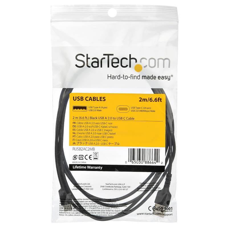 Startech 2m USB A to USB C heavy duty cord (RUSB2AC2MB)