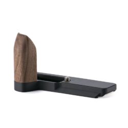 Mounting Baseplate with Wooden Grip for Canon PowerShot V1 – Black